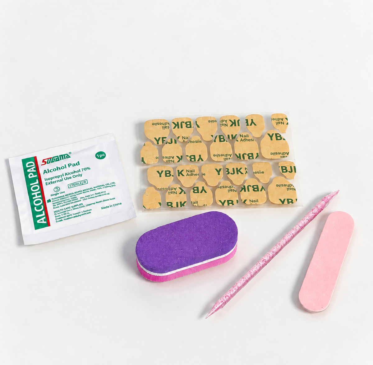 Press-On Nail Application Kit – 10 Adhesive Sheets & Essential Tools