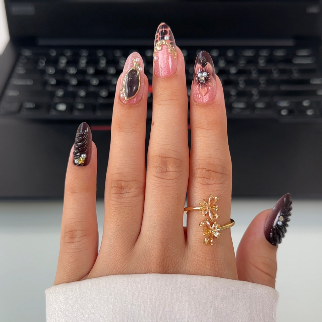 Pink Chocolate Luxe Press-On Nails✨