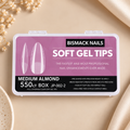 Bismack Soft Gel Tips – Medium Almond | 550 Pieces