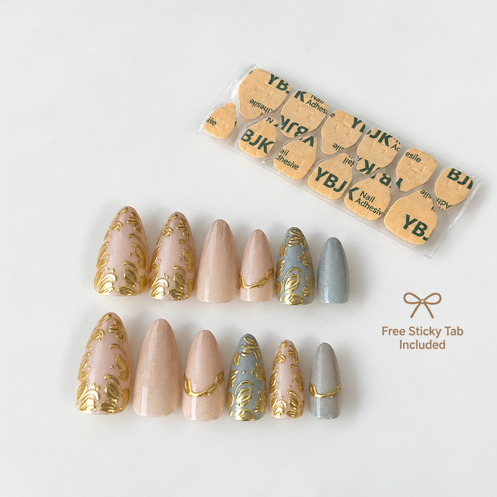 Golden Luxe Pearl Press-On Nails