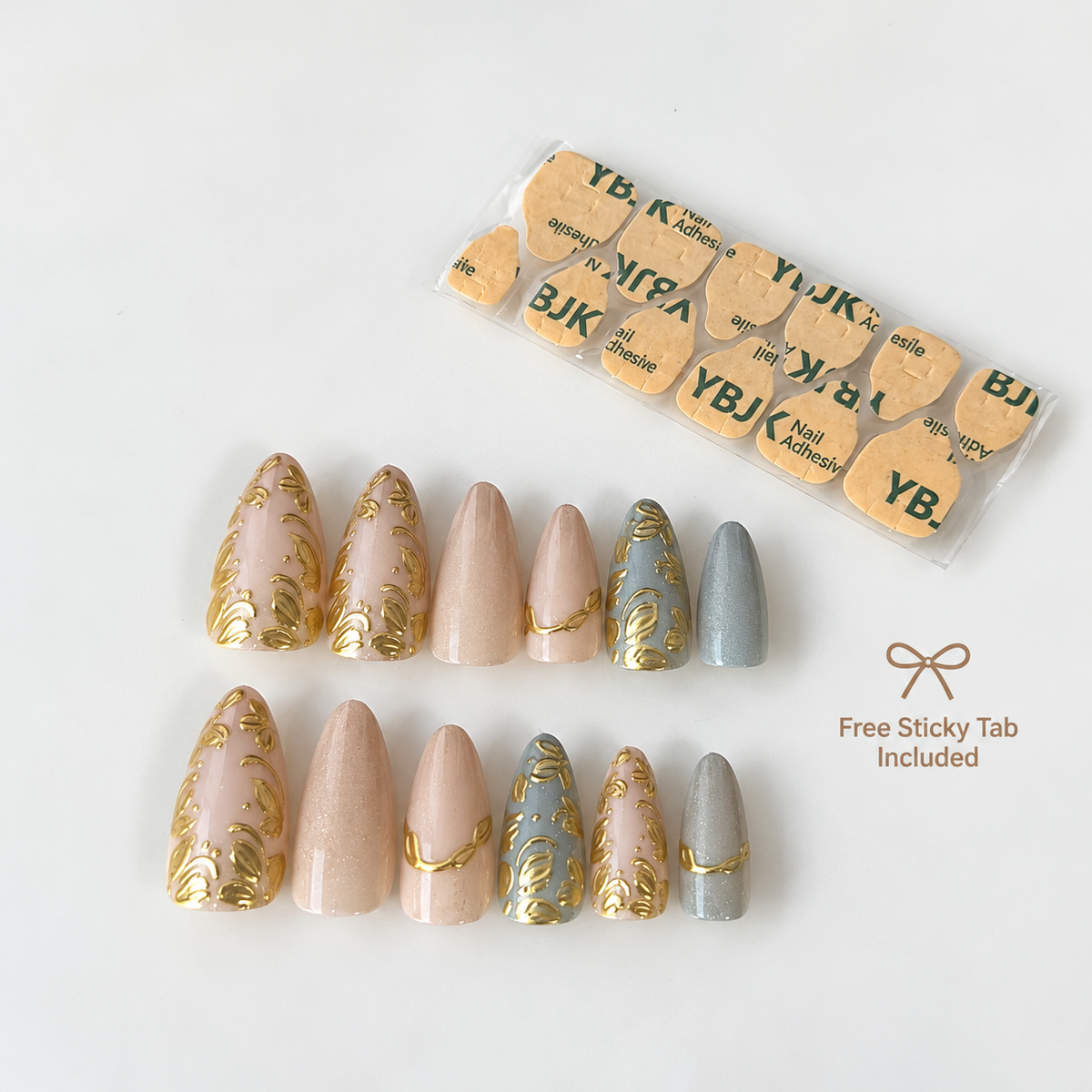 Golden Luxe Pearl Press-On Nails