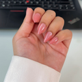 Pink Cat-Eye Almond Press-On Nails