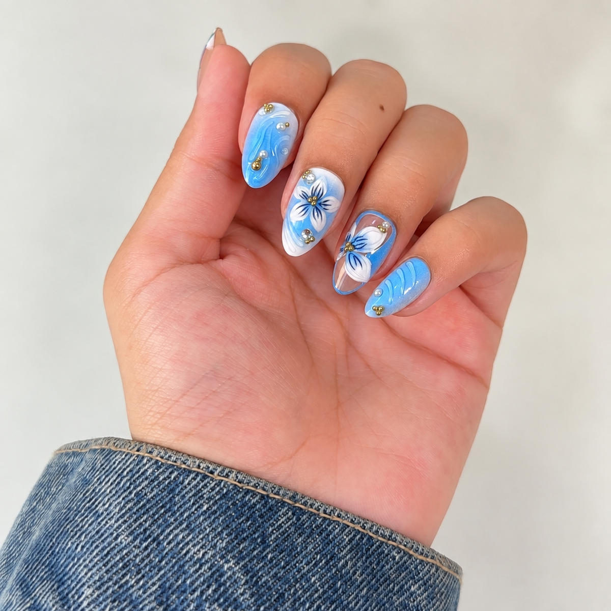 Blue Bloom Press-On Nails💙