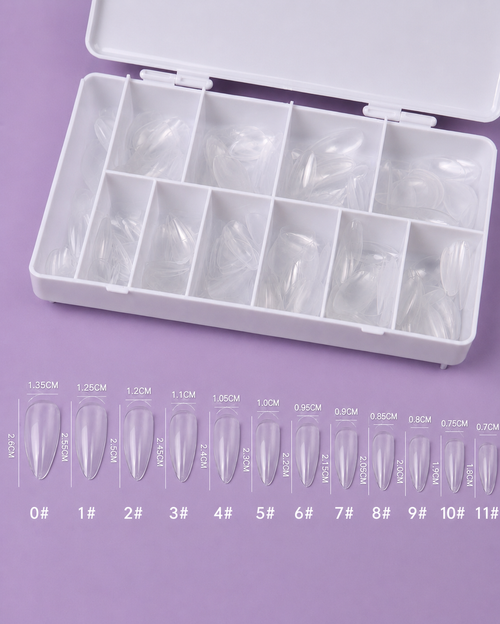 Bismack Soft Gel Tips – Medium Almond | 550 Pieces