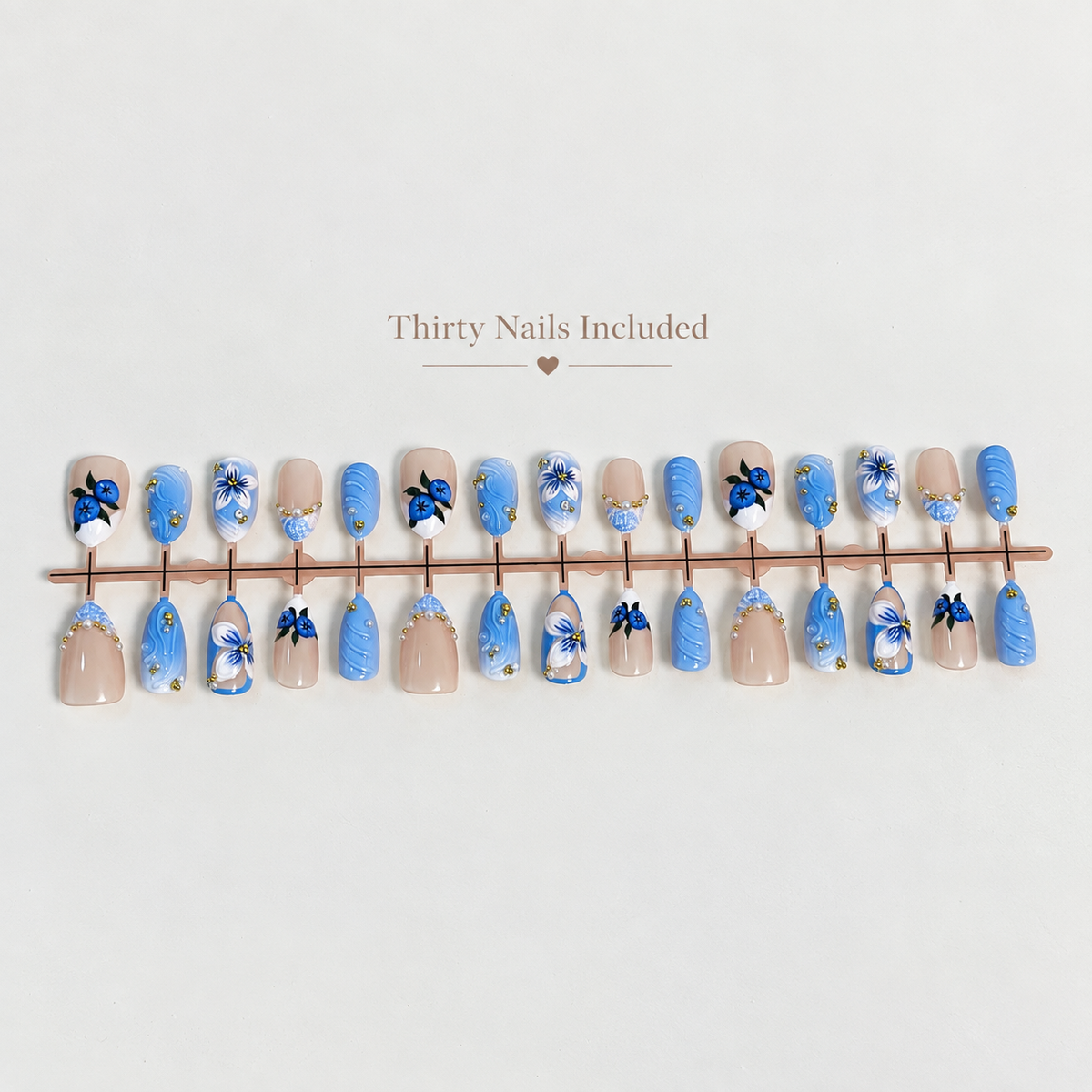Blue Bloom Press-On Nails💙